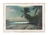 Florida Highwaymen twilight beach landscape by Harold Newton, oil on canvas board, sold Jun 2023