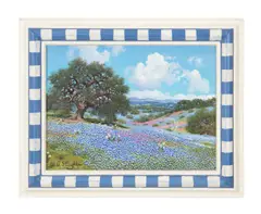 Hillside Bluebonnets by William A. Slaughter, oil on canvas, sold Aug 2023