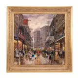 Street Scene by Robert Lebron, 1996, oil on canvas, sold Aug 2023