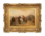 Marlborough And His Ally Prince Eugene Before Blenheim by Robert Alexander Hillingford, oil on canvas, sold Aug 2023