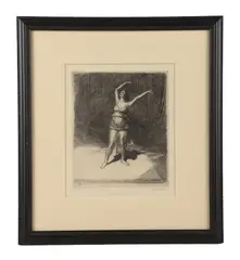 Untitled by John Sloan, Etching "Isadora Duncan", sold Aug 2025
