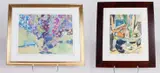 (2) Abstract paintings by Richard Derby Tucker, oil on paper and watercolor on paper, sold Aug 2025