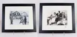 (2) Figural abstract paintings by Richard Derby Tucker, gouache on paper, sold Aug 2025