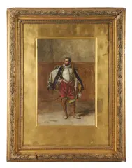 Portrait of a Nobleman by Lucien Alphonse Gros, watercolor on paper, sold Aug 2025