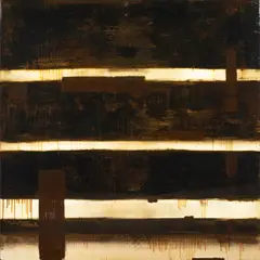Linear by Sylvain Louis-Seize, 2005, mixed media with resin on panel, sold Sep 2022