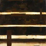 Linear by Sylvain Louis-Seize, 2005, mixed media with resin on panel, sold Sep 2022