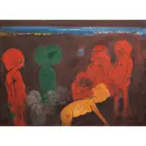 Untitled (Nudes) by Robert Beauchamp, 1964, oil on masonite, sold Sep 2022