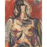 Untitled by Harold Frank, oil on paper, sold Sep 2022