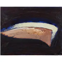 Untitled from the "Windhover" series by Nathan Oliveira, 1991, oil on canvas board mounted to panel, sold Sep 2022