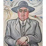 The Quaker (Reverend Cleverden) by Alice Stallknecht, 1956, oil on canvas, sold Sep 2022