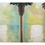 Palm and Sea by Frederick S. Wight, 1984, oil on canvas, sold Sep 2022