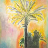 Another Palm by Frederick S. Wight, 1983, oil on canvas, sold Sep 2022