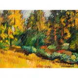 Landscape Near Alta by Otis Oldfield, oil on board, sold Sep 2022