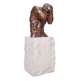 Minotaur II: Concealed by John Sisko, 1994, bronze sculpture on limestone plinth, sold Sep 2022
