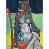 Femme by Rene Couturier, 1978, oil on paper, sold Sep 2022