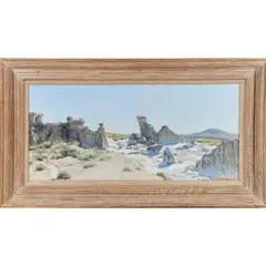 Badlands by Constance Richardson, oil on mastonite, sold Aug 2022