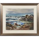 Crashing Waves by Harold Gretzner, watercolor, sold Aug 2022