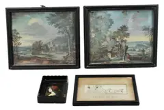 19thC Stevens Silk by Venetian Print, Pair of 18th century watercolors, sold May 2025