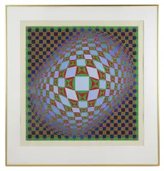 Vilag by Victor Vasarely, serigraph, sold May 2025