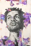 Portrait of a Man with Beard by Bongani Nkosi, acrylic on board, sold Mar 2024