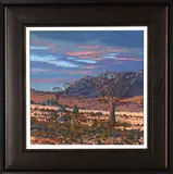 Sunset Landscape with Quiver Trees by Richard Beyleveldt, oil on board, sold Mar 2024