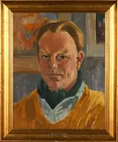 Self Portrait by Peter Lamb, oil on canvas, sold Mar 2024