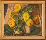 Still Life with Sunflowers by Natalie Field, oil on canvas, sold Mar 2024