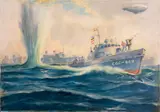 Naval Scene with "CGC-469 by Marius Petersen, Oil on Canvas, sold Jun 2024