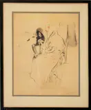 L'Aieule" [The Grandmother] by Louis Legrand, Etching and Aquatint, sold Jun 2024