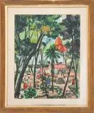 Plaza de Oaxaca by Julius Milford Ellison, Watercolor on Paper, sold Jun 2024