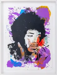 Jimi Hendrix by Thierry Guetta, Mixed Media on Paper, sold Jun 2024
