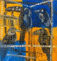 Barbets by Hunt Slonem, 1993, Oil on Canvas, sold Jun 2024