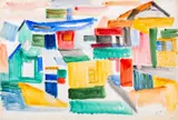 Abstract Cityscape by Giorgio Cavallon, 1938, Watercolor on Paper, sold Jun 2024
