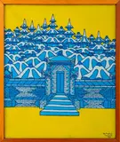 Balinese Temple Scene by Iwy Mujung, Oil on Canvas, sold Jun 2024