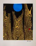 Bois et la Lune Bleue" [Trees and the Blue Moon] by Max Ernst, Lithograph in Colors on Paper, sold Jun 2024