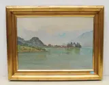 Iseltwald", 1931 by Louis Dürr, oil on canvas, sold Dec 2022