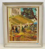 Der Gemüsemarkt by Roger Kathy, oil on canvas, offered Dec 2022