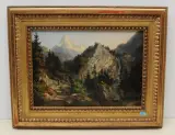 Im Lütschinenthal gegen das Wetterhorn, Blick von der Gündlischwand aus, 1849 by J. Studerus, oil on canvas, sold Dec 2022