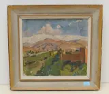 Landschaft bei Marakesch, 1934 by Hans Beat Wieland, oil on paper, sold Dec 2022