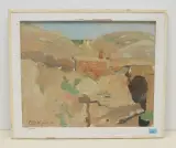 Kleine Landschaft Marrakesch", 1934 by Otto Wyler, oil on canvas, offered Dec 2022