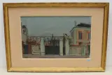 Häuser in Arcueil, im Hintergrund das Aquädukt by Rudolf Zender, oil on canvas, sold Dec 2022