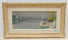 Paris, Pont Alexandre-III by Rudolf Zender, oil on board, sold Dec 2022