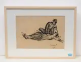 Zwei Figuren by Mario Comensoli, 1954, charcoal, offered Dec 2022