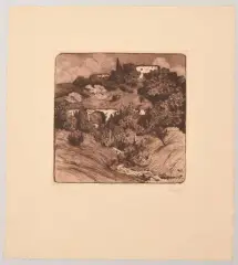 Italienische Landschaft by Helen Dahm, 1903, etching, offered Dec 2022