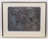 Gymnaestrada by Hans Erni, 1984, color lithograph, sold Dec 2022