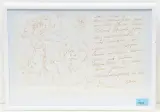 Karte mit Gefälligkeitszeichnung by Hans Erni, ink, sold Dec 2022