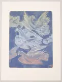 Tauben by Hans Erni, 2000, color lithograph, sold Dec 2022