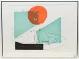 Zwei Seelöwen by Rolf Knie, 1987, color lithograph, sold Dec 2022