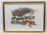 Schlitten by Rudolf Mirer, 1987, color lithograph, sold Dec 2022