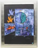 Universum by Rudolf Mirer, color lithograph, sold Dec 2022